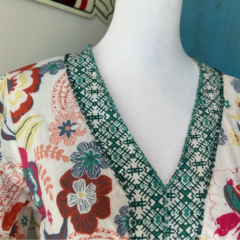 Kaktus Floral Beaded Trim Dress - Picture 11 of 13